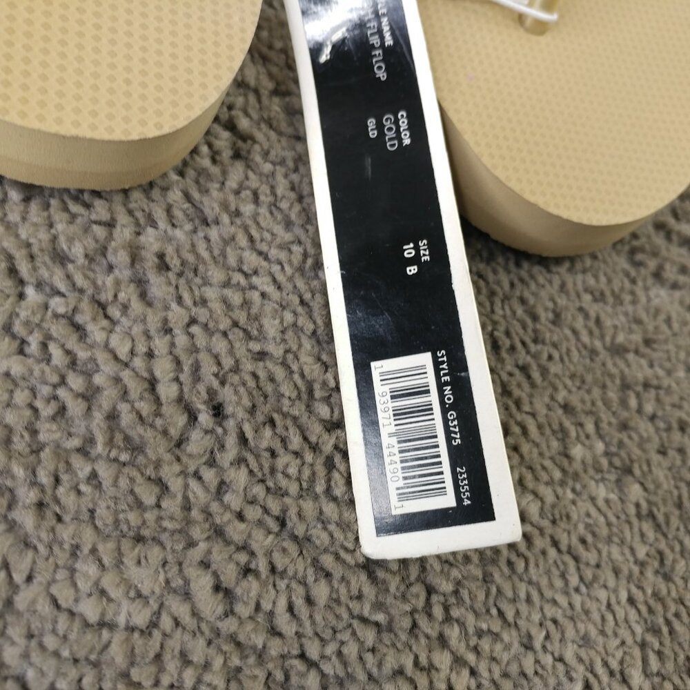 Coach COH Thong Flip Flop Sandals Womens 10 B Shoes Light Gold - Picture 2 of 8